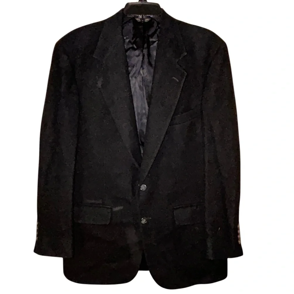 Joseph & Lyman Vtg Camelhair‎ Blazer Union Made in USA Black Mens Classic Read